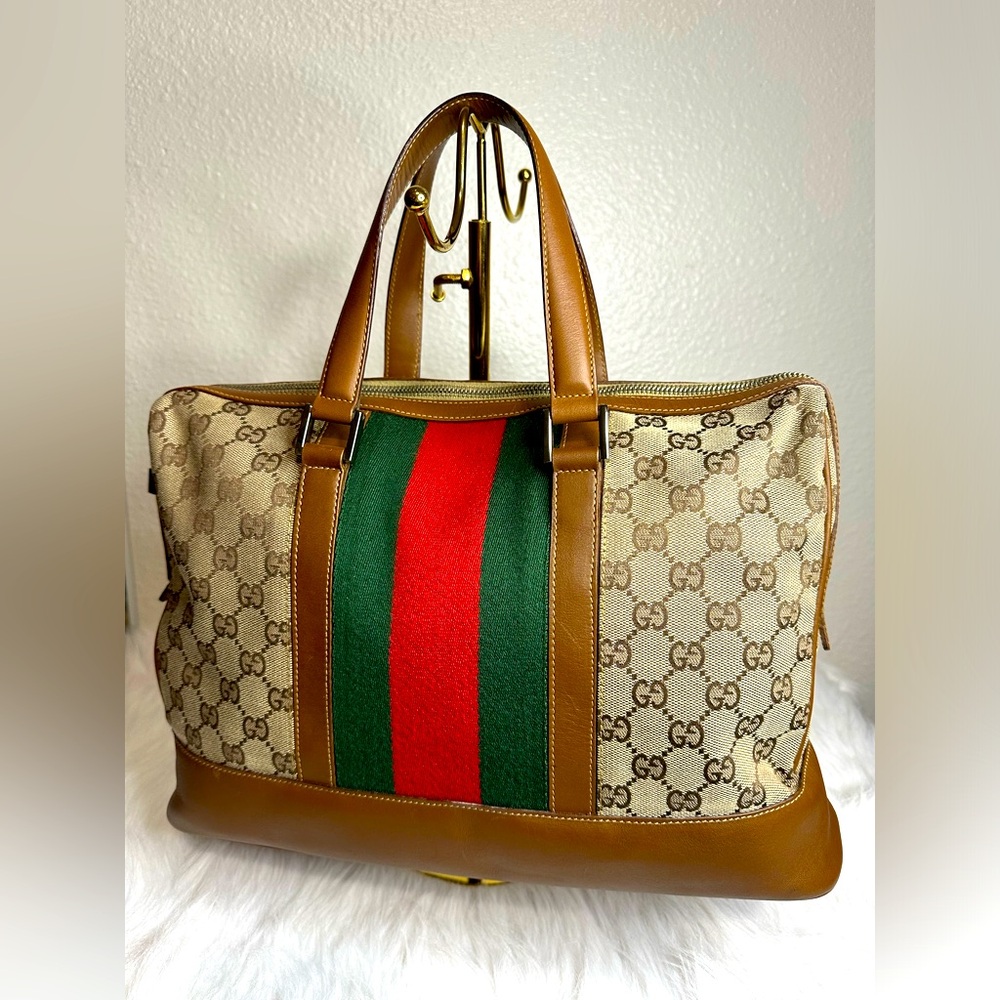 Gucci Limited Edition Sherry Line Boston Bag Brown